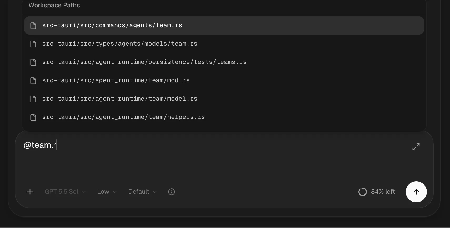 File and folder autocomplete returning paths from the native workspace index